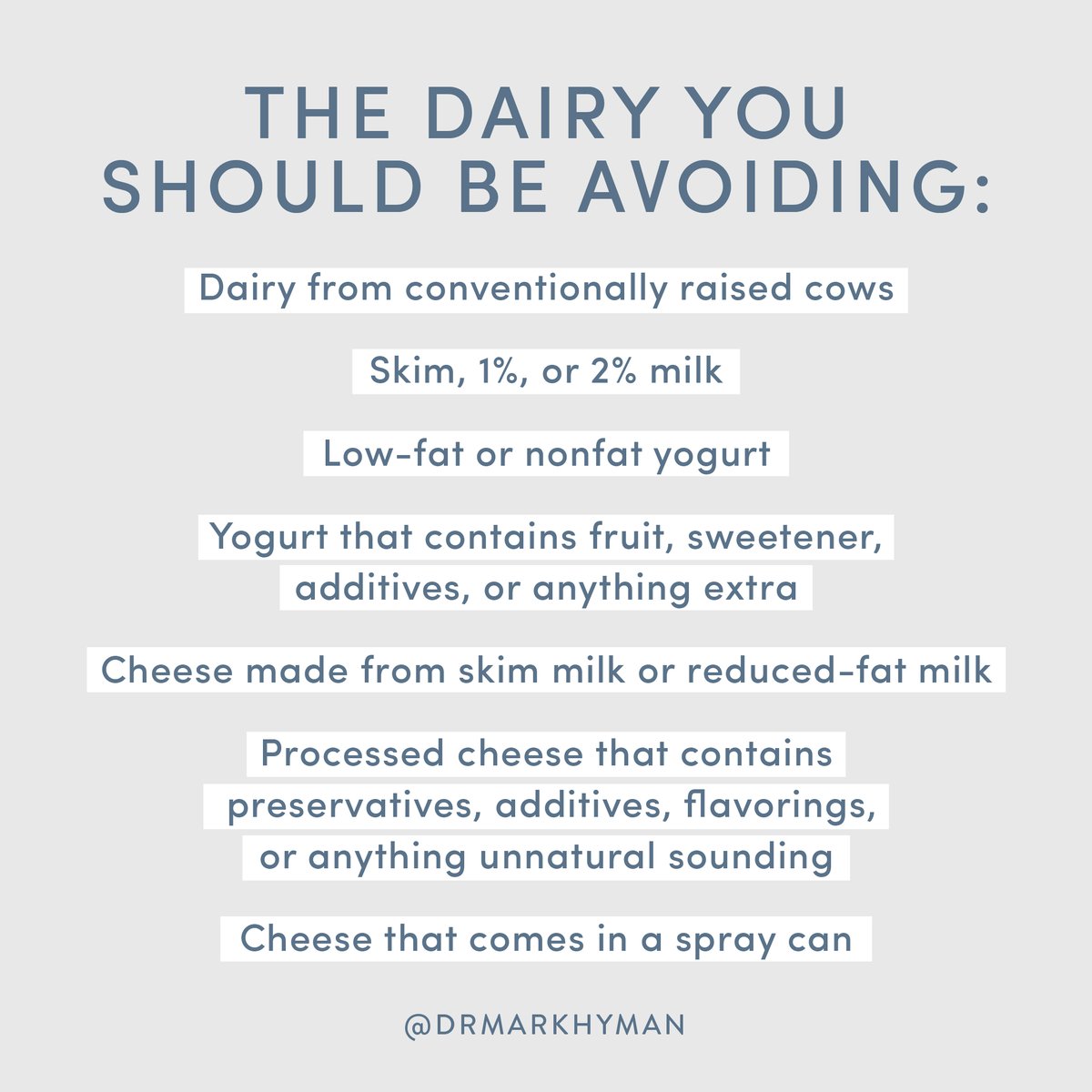 If you’re lactose intolerant or sensitive to dairy, then you should avoid it at all costs. But even if you are tolerant, it shouldn’t be a major part of your diet. ⁣⁣Milk from conventionally raised cows is full of hormones, chemicals, and inflammatory compounds.