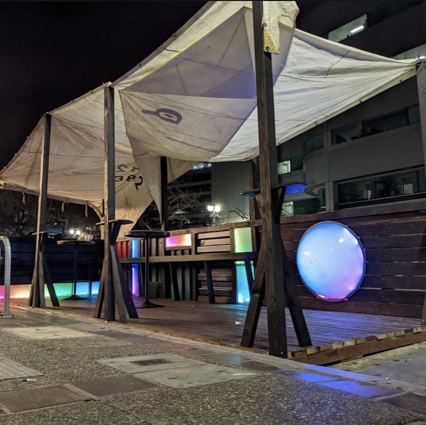 Our beautiful new parklet is ready for the return of outdoor dining! Bring your mask!