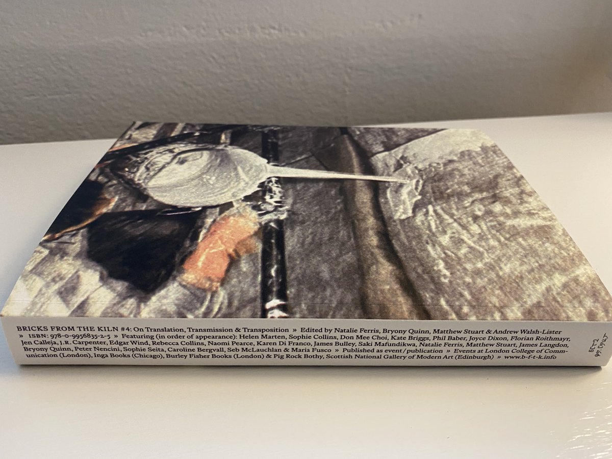 Thank you ⁦<a href="/b_f_t_k/">Bricks from the Kiln</a>⁩  
On Translation, Transmission &amp; Transposition. Edited by Natalie Ferris, Bryony Quinn, Matthew Stuart &amp; Andrew Walsh-Lister