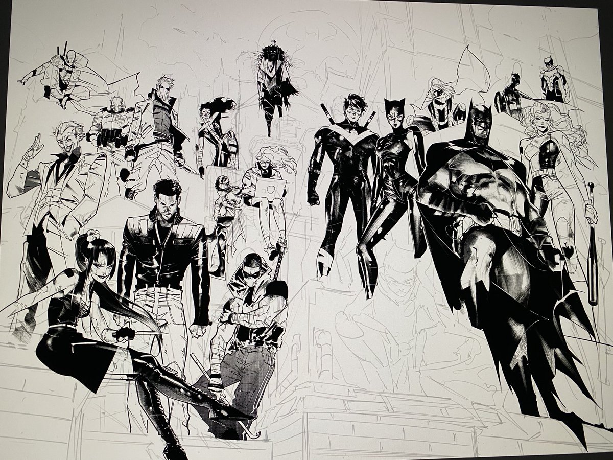 Friends! Just one month more to go!! #batman #106  and here you got the #wip of the double cover!!  #infinitefrontier #infinitemisteries ⁦@JamesTheFourth⁩ and awesome colors by ⁦@tomeu_morey⁩ 