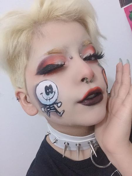 _Yankiitora_'s tweet photo. Spooky makeup!!💖🕸huU💖💖 #spookymonth #spookymonthskid #skid #pumpkin #srpelo #fridaynight #fridaynightfunkin #fridaynightfunkinfanart #fridaynightfunkinspookeez @ninja_muffin99  #srpelofanart #makeup #makeupartist @_SrPelo_ https://t.co/nBopOAY8Mr