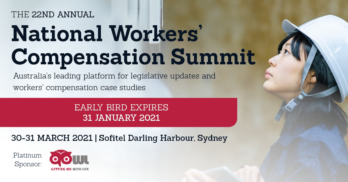 Don't miss Australia’s leading platform for legislative updates and workers’ compensation case studies at the 22nd Annual National Workers’ Compensation Summit 2021. Book now and save: ow.ly/rjjD50Dj8jw
