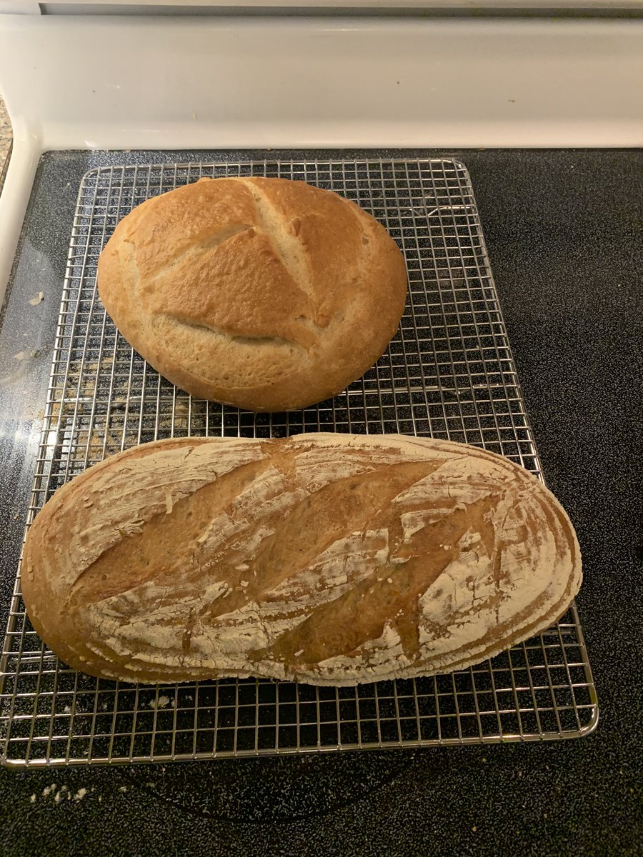 jgrasjo's tweet photo. First try at Pain de Campagne. Rustic for sure. Very tasty with a wonderful texture. #baking #breadmaking #bakingismaking #BBA #kingarthurflour #frenchbread https://t.co/wCHMG38230