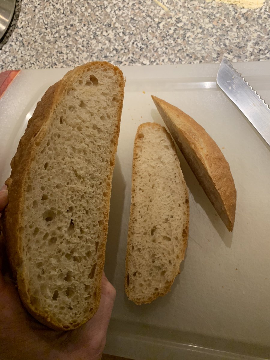jgrasjo's tweet photo. First try at Pain de Campagne. Rustic for sure. Very tasty with a wonderful texture. #baking #breadmaking #bakingismaking #BBA #kingarthurflour #frenchbread https://t.co/wCHMG38230