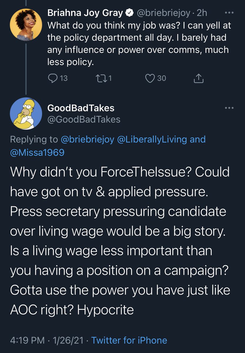 LetMadnessBegin's tweet photo. Good point here.  @briebriejoy You said #ForceTheVote had to be done because it was the right thing to do.  You made it seem like progressives in Congress were more concerned about their positions.  What about you? https://t.co/pjaGqsiIrp