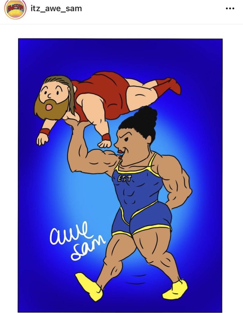 Bianca Belair on X: Loving the #fanart from the obstacle course.  @itsBayleyWWE really got BIG MAD aye?! #ESTofWWE #Smackdown #WWEonFOX  t.co4Yyrf8nUVl  X