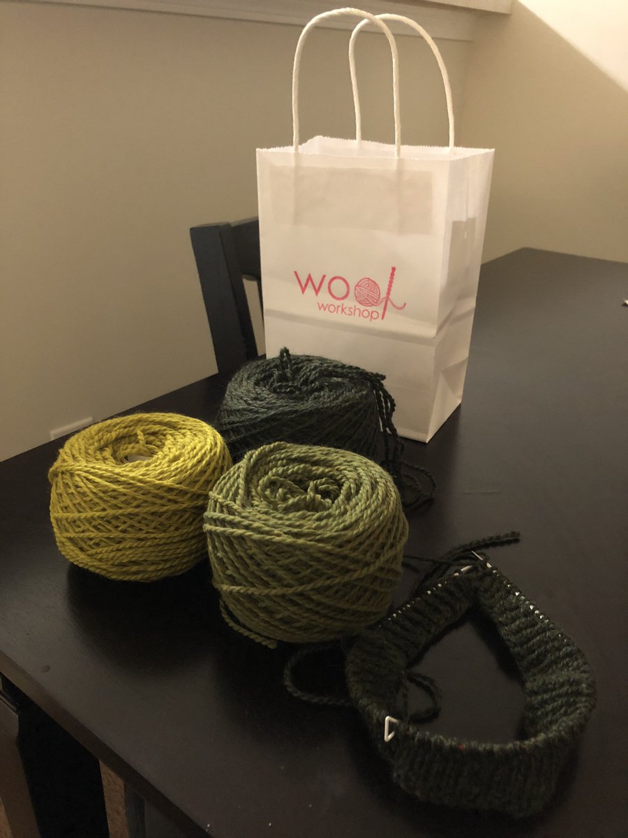 Look_its_Rhonda's tweet photo. Knit nerd alert! I splurged on more yarn (I don’t buy that cheap acrylic shit at craft stores). I can’t wait to add stripes to the hat I’m knitting. #yarnmakesmehappy #wooliscool https://t.co/nRINDRvsZA