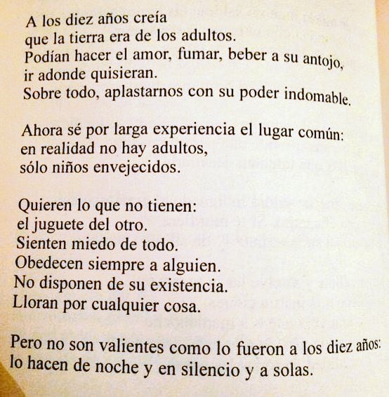 José Emilio Pacheco: "No hay adultos, solo niños envejecidos".