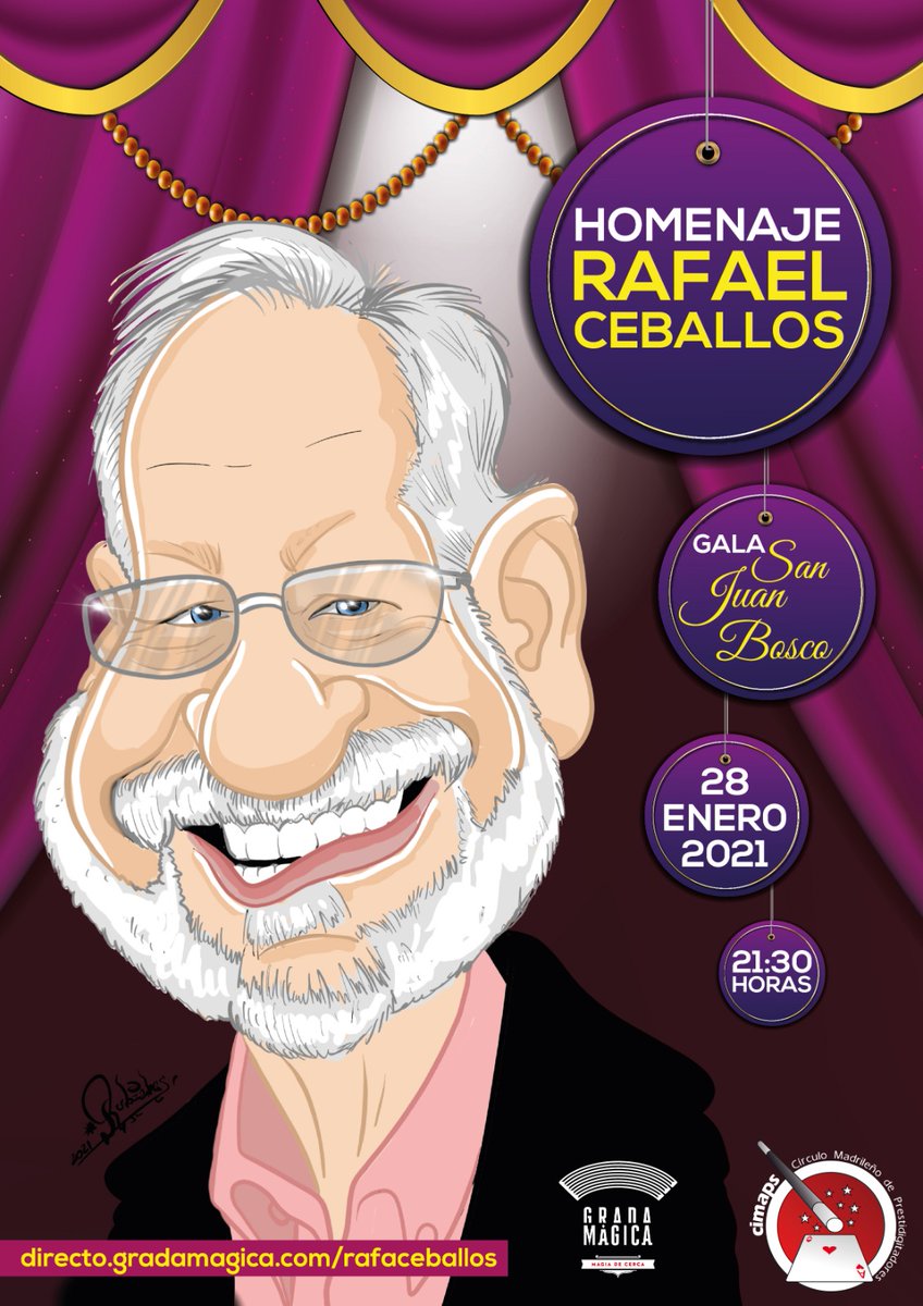 ¡Mesdames et Messieurs! Gala de Magia Online y Homenaje a Rafael Ceballos “Mago Fauco”: Jueves 28 de enero de 2021 - 21.30 Horas (Madrid). Estáis todos invitados a verla en el siguiente enlace: directo.gradamagica.com/rafaceballos/