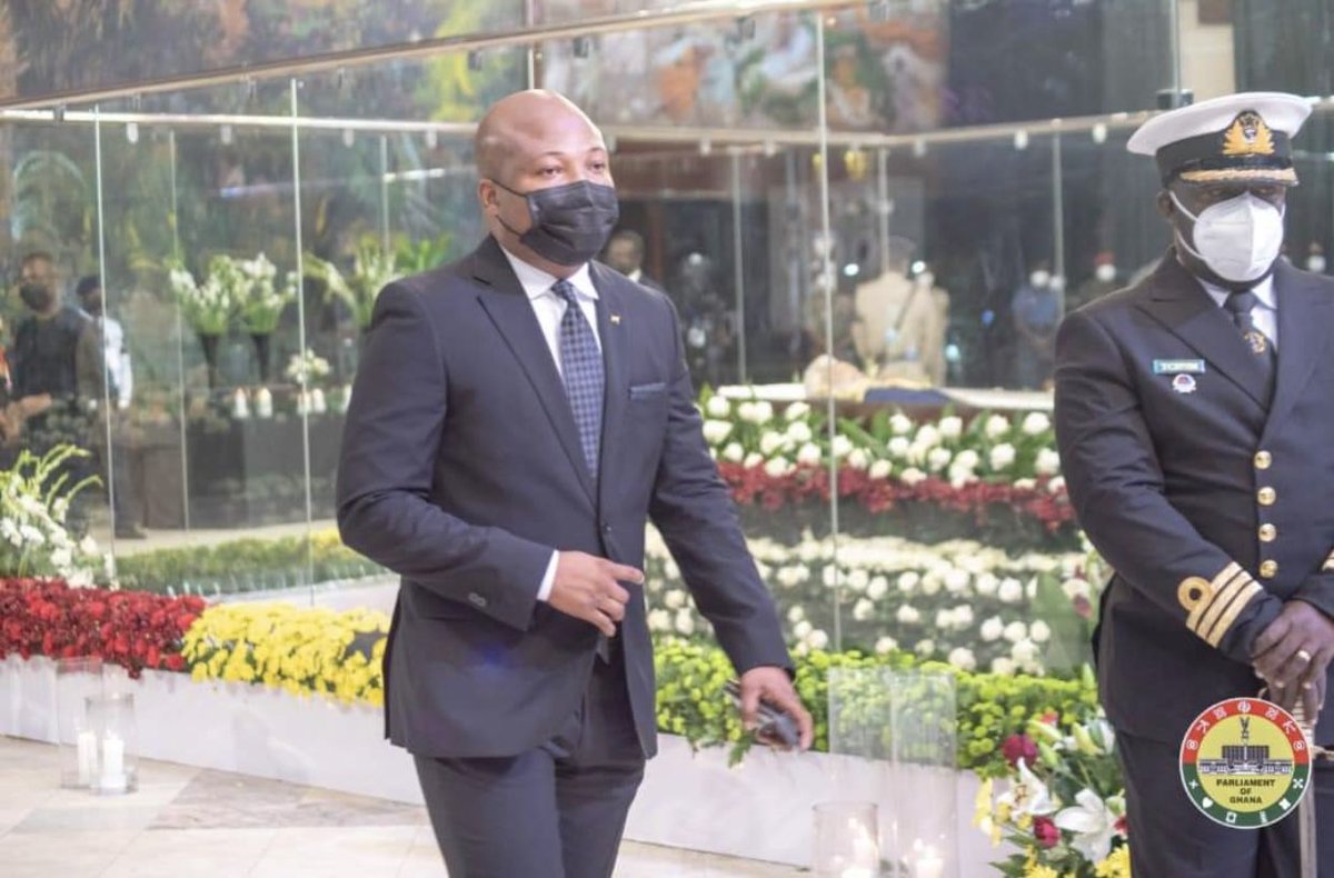 S_OkudzetoAblak's tweet photo. Had the honour in solemnity of joining colleagues in Parliament to pay profound respects to the iconic founder of the Fourth Republic and the NDC.

Prez Rawlings has taken a bow from this temporary world but his towering legacy will be celebrated permanently.

RIP brave soldier🙏🏽 https://t.co/GjJSoxUyMO