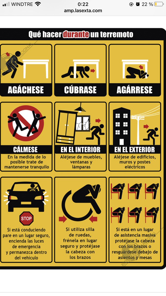 valmepardo28's tweet photo. Información útil para lo que se está viviendo ahora mismo en Granada ¿Qué hacer en caso de terremoto? El antes, el durante y el después en sencillos pasos. Vía @sextaNoticias #TerremotoGranada https://t.co/Witms1grYU