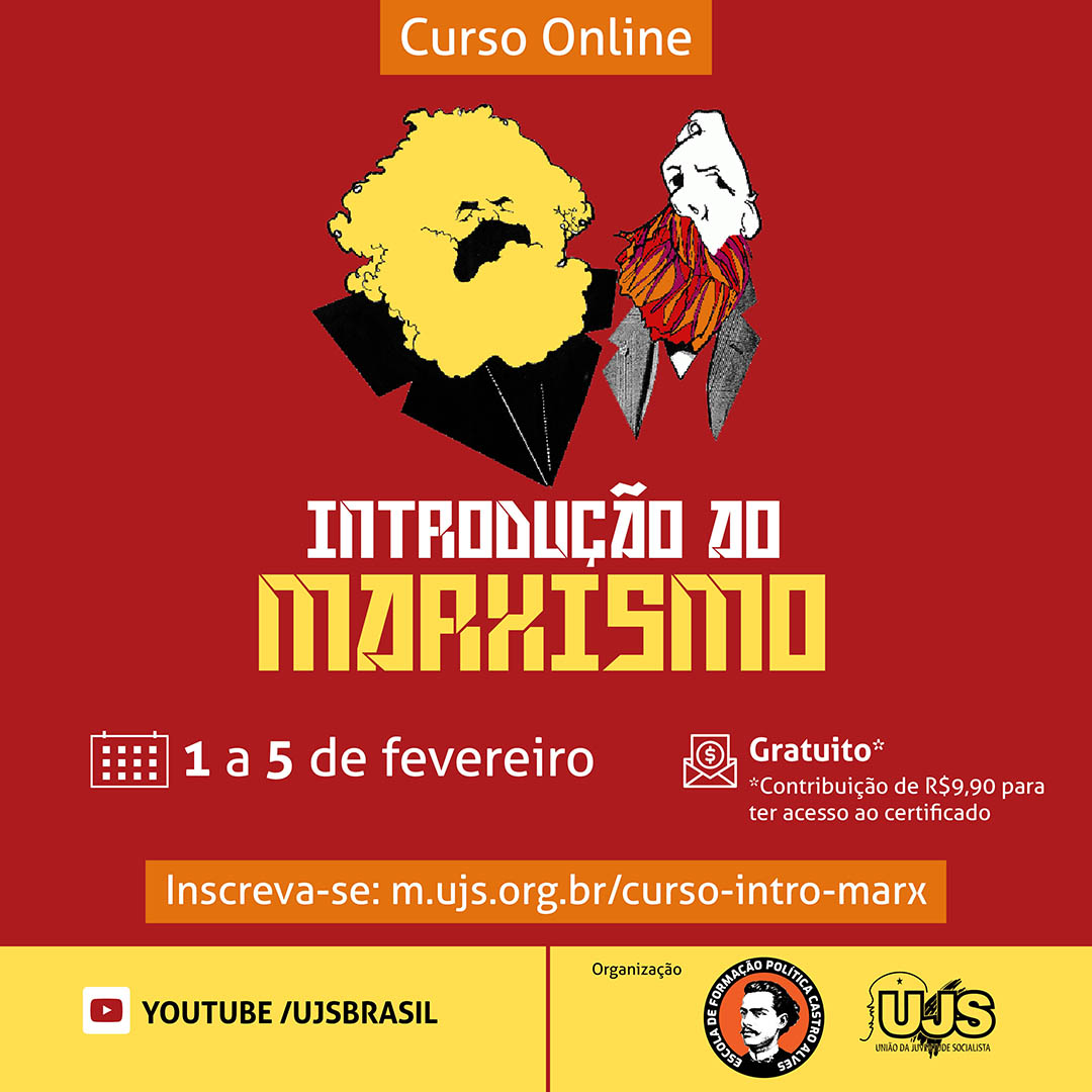 UJSBRASIL's tweet photo. TÁ NO AR! Pra quem estava com saudade, tem curso novo na área! Esse é pra você que sempre quis estudar o marxismo e não sabia por onde começar. O curso é online, gratuito e porta de entrada pra uma leitura mais profunda de Marx. Bora se inscrever? https://t.co/WpeuqNsHVO https://t.co/cdBnB6HdOM