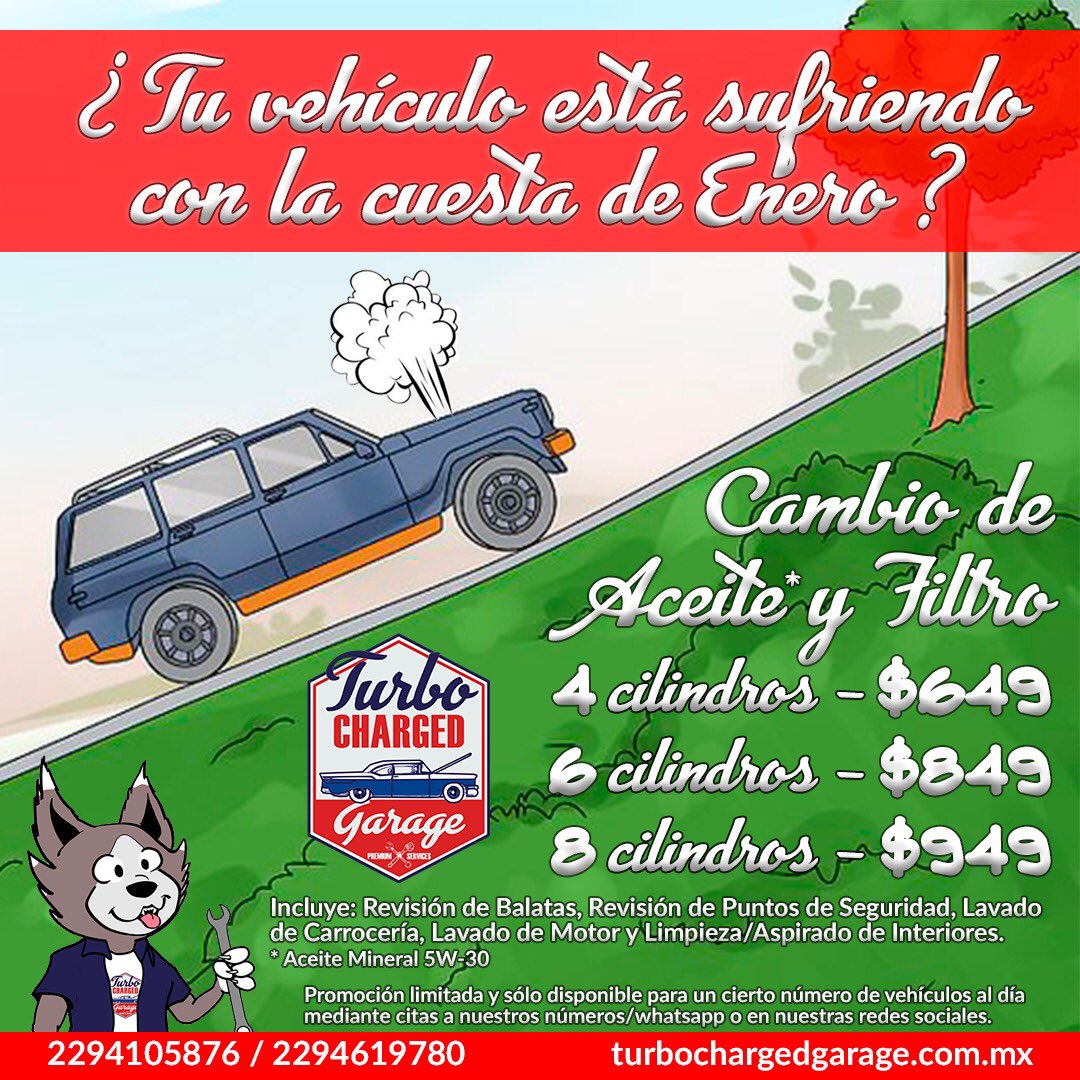 TurboChargedGar's tweet photo. Aprovecha a hacerle un cambio de aceite y filtro a tu vehículo con aceite mineral 5W-30 a un precio increíble. 🤩
¡Comparte esta promo, a alguien de tus amigos les puede interesar! 🥰
-
#SomosTurbo #TurbochargedGarage #Veracruz #BocaDelRio #RivieraVeracruzana #Taller https://t.co/BHP2XZxQS5