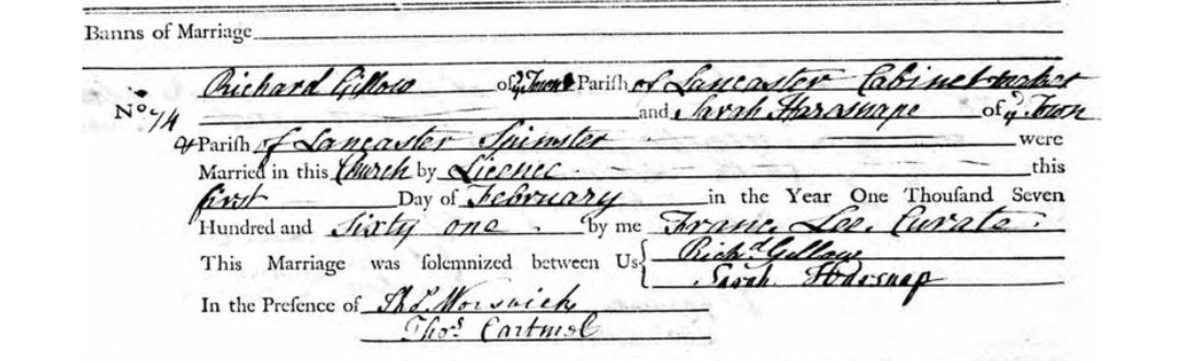 Richard and his wife Sarah had eight children, five daughters and three sons; Robert Gillow; George Gillow; and Richard Gillow, who all joined the family firm. Even though his passing is now 210 Years ago his hard work and passion will live on for a long time for everyone to see.