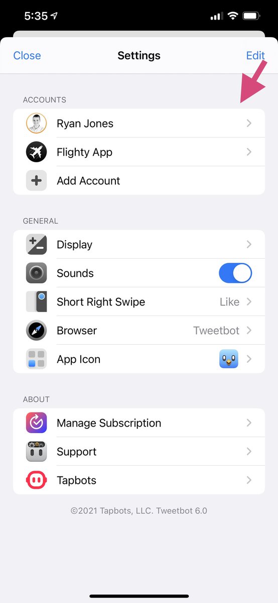Great GIF search. X is misplaced. “Edit” applies to accounts only.Just show the Trends (could be due to cost).Either App Icon should go in Display or Themes should be top level.—OK, that’s enough. Solid solid start, let’s support them so they can spend more time on it!
