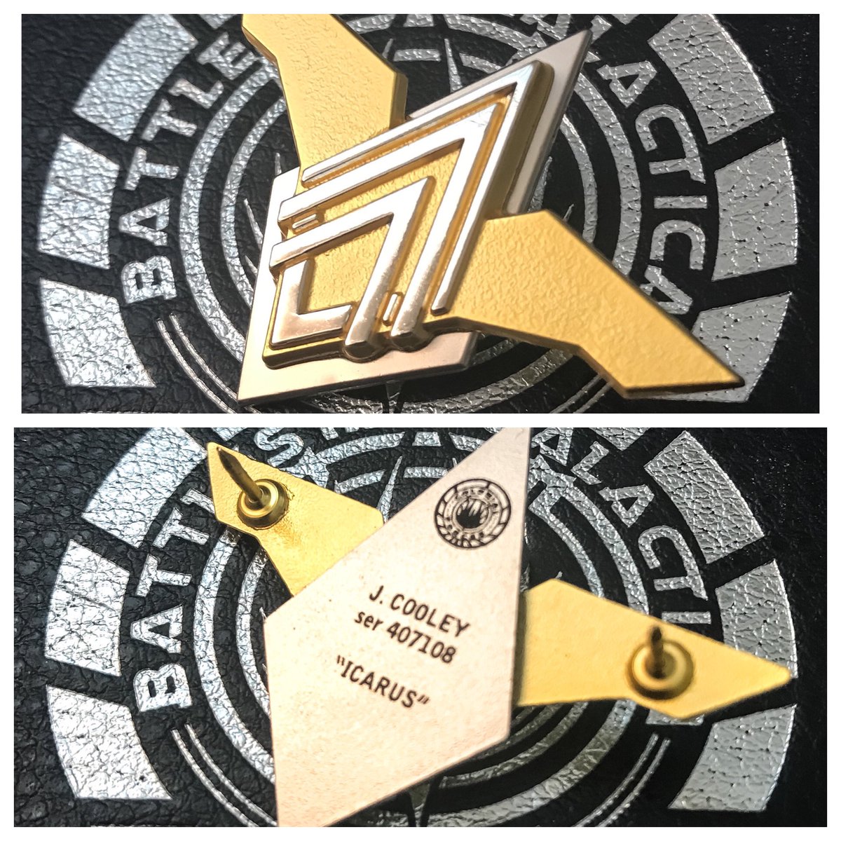 starshipgeek's tweet photo. I passed 1300hrs in the Mk II &amp; finally just got handed my Senior Pilot wings! Resources are so scarce I’m amazed they had some new wings struck (its also really cool that they went to the trouble to put my call sign on them).
https://t.co/0JcHMT44b4 @SellGeekLLC #BSG #ViperMkII https://t.co/T8frPbYgBP