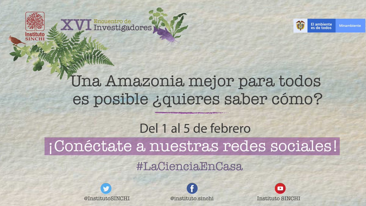 ¿Sabías que la Amazonia es la mayor región de bosque tropical del planeta? Si te interesa la Amazonia tanto como a nosotros conéctate a nuestras redes sociales del 1 al 5 de febrero. #LaCienciaEnCasa.