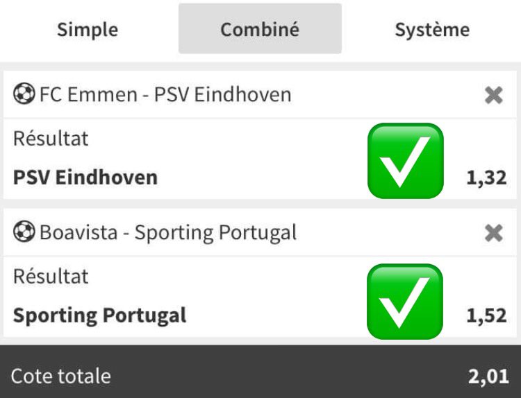 JLPronos1's tweet photo. ⭐️⭐️Pronos du jour⭐️⭐️

✅✅ combiné qui passe sans trop forcé ✅✅ 
Merci à demain pour d’autres pronostics et analyse 🔔⭐️ https://t.co/YBMoN5m4U8