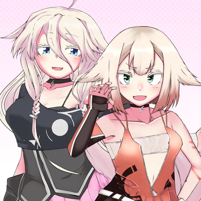 #IA_ONE_生誕祭 #IAONEアニバ2021 
IAちゃんの立ち絵投稿から1年。
ようやく妹君と並べることが叶ったのだ0～(`、3 j )っ(待たせすぎじゃろ…) 