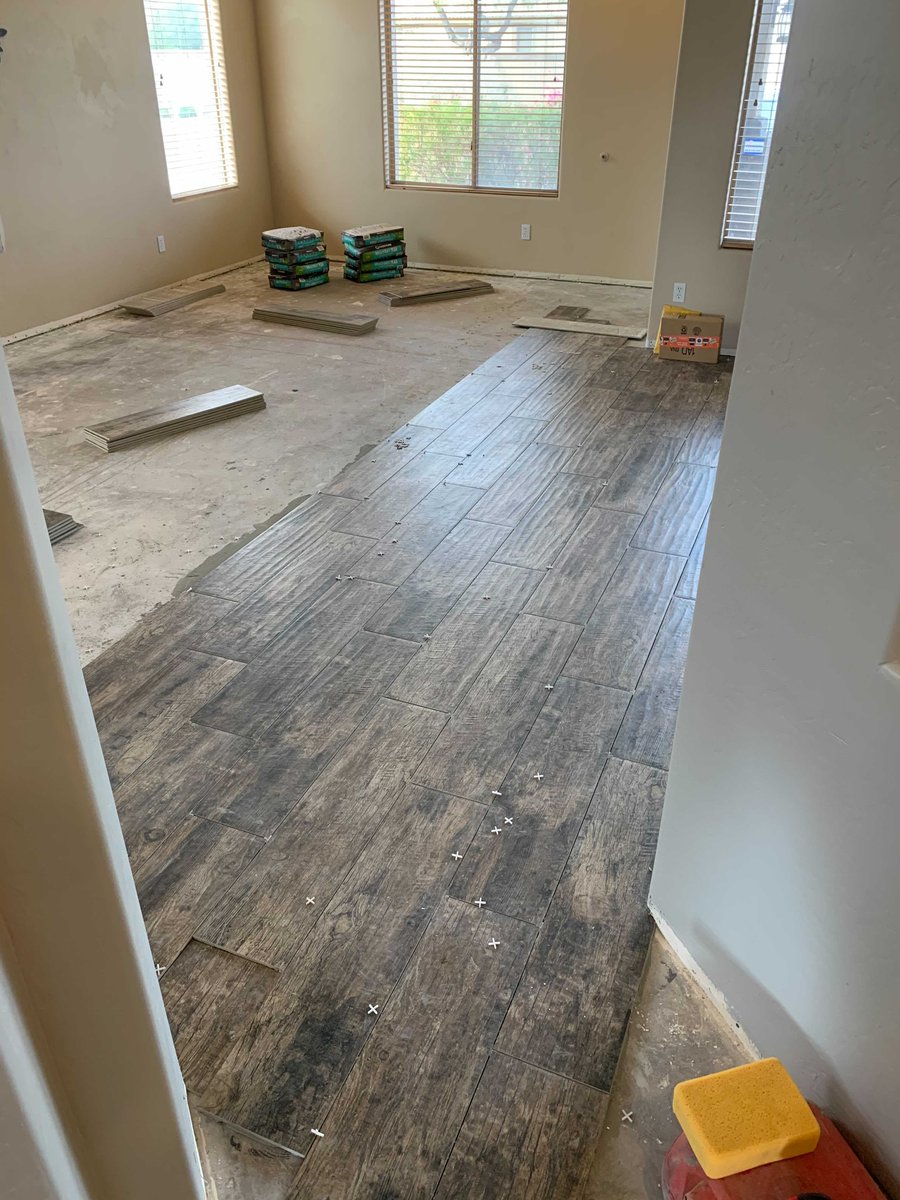 InteriorsNative's tweet image. Making good progress on the second day of this luxury vinyl tile install! Send us a message today for a free quote on your next flooring project.  #luxury #vinyl #tile #quote #today