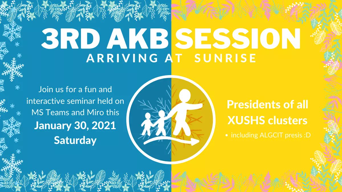 XUSHS_DSLD's tweet photo. Greetings, our dear Presis!

Are you excited for the upcoming 3rd Aktibo sa KadaBulan session this Saturday, January 30, 2020? Mark your calendars and see you there!

#AKB3rdSession
#XUSHS_DSLD https://t.co/GOjly90c70