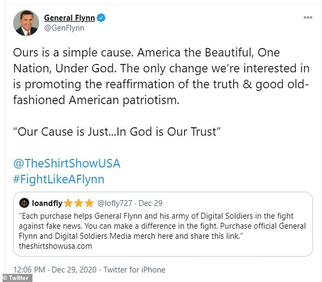 In December 2020, Gen Michael Flynn started selling Qanon merchandise (which he's still selling) which included the Q phrases: 'WWG1WGA' and also #-IStandWithFlynn.Note: Grifting is just ONE of the myriad of *beneficial* reasons why Flynn and his family tout Qanon.