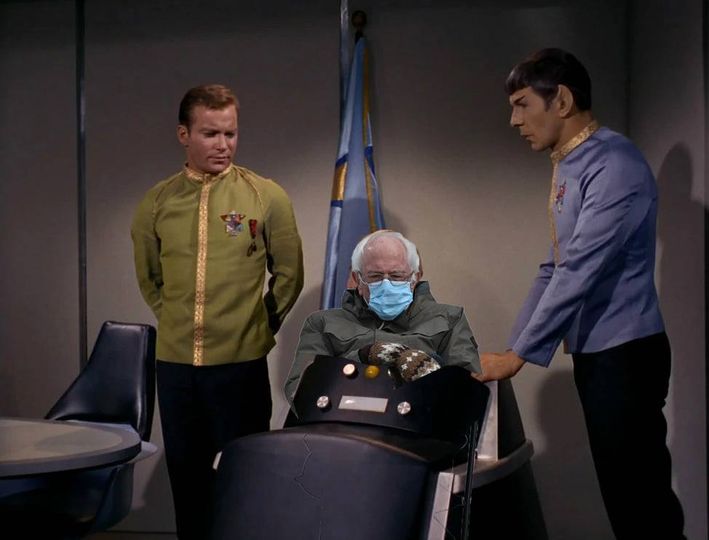 For my fellow trekkies. #berniesmittens #StarTrekUniverse #captainpike