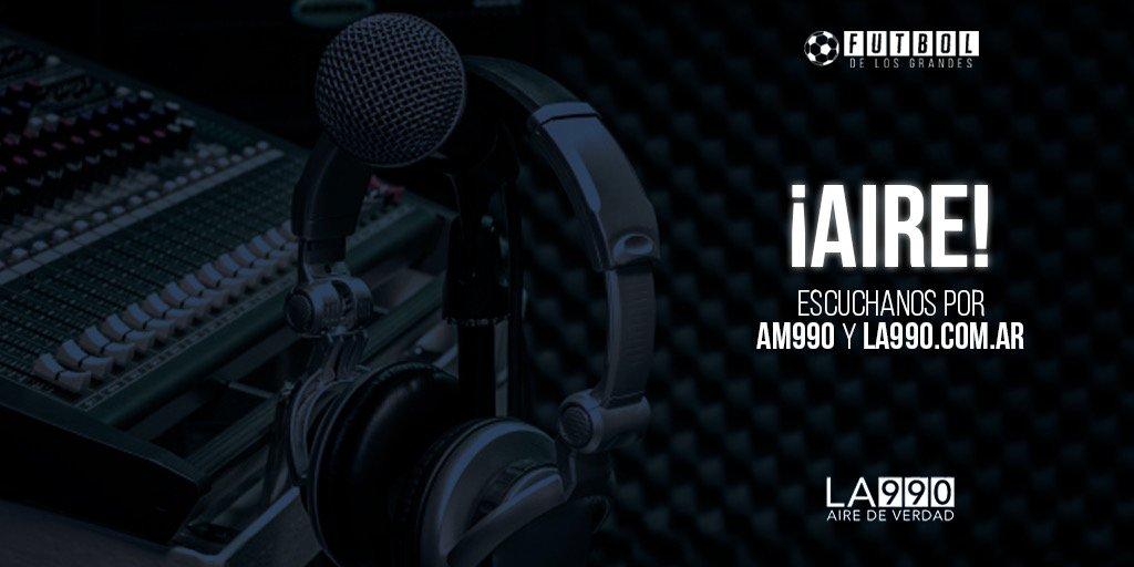 🔛 AIRE para un nuevo #FutbolDeLosGrandes con toda la información del fútbol argentino 🇦🇷

➡️Sintonizanos  por @La990Radio o 💻 La990.com.ar

Participá del programa a través  de nuestras redes sociales o por WhatsApp al 1138280990📲