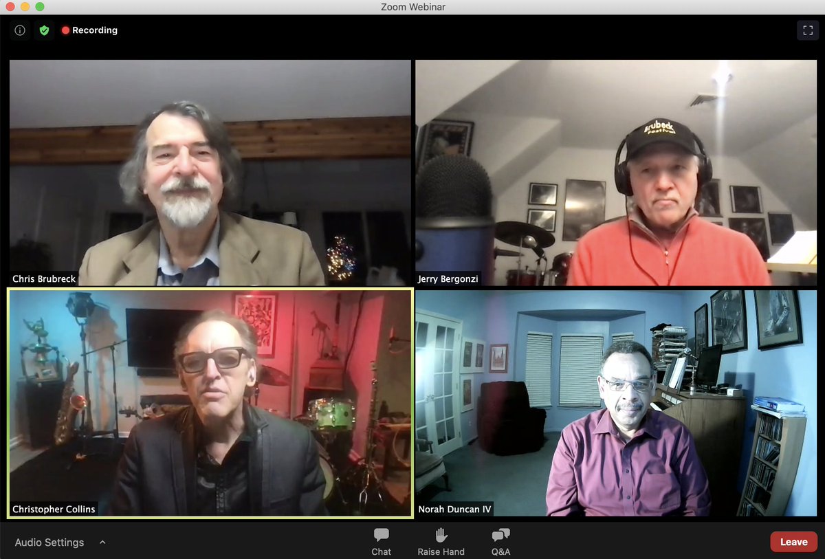 detroitjazzfest's tweet photo. JOIN US NOW! We're live on Zoom celebrating the 100th Anniversary of Dave Brubeck with Chris Brubeck, Jerry Bergonzi and Norah Duncan IV.
Click here to join this #freejazz event:
https://t.co/rpBSf0KgKW
#detroitjazzfest #jazzchat @ChrisBrubeck @waynestatemusic https://t.co/L70Ep0gBty