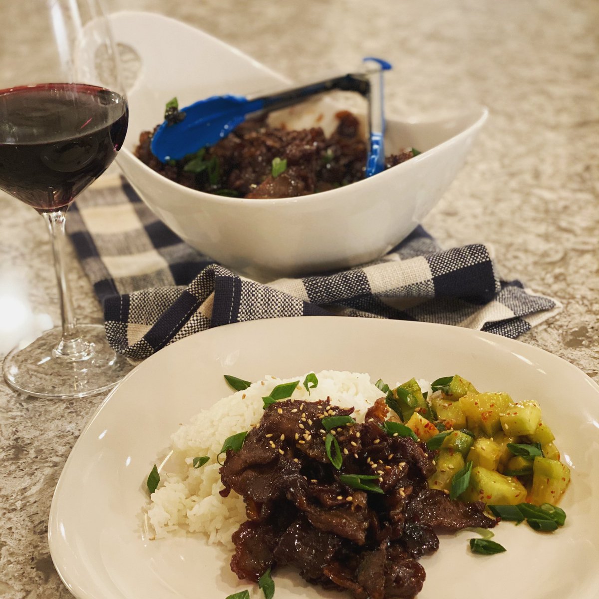 #beefbulgogi with shaved #delmonico and a fresh cucumber kimchi.