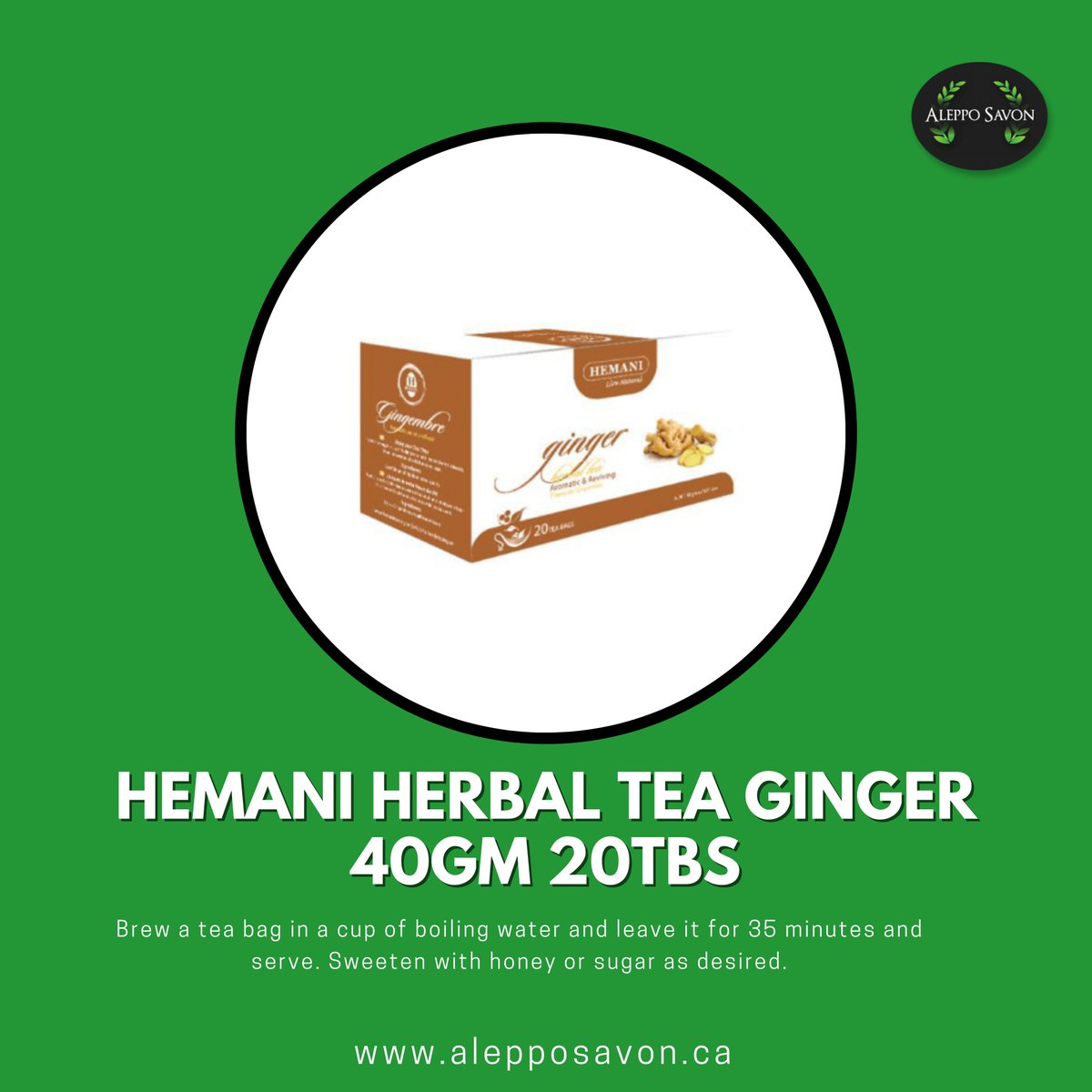 Ginger can help strengthen your immunity and reduce stress. 
.
.
🔗Shop now for Hemani Herbal Tea Ginger 40Gm 20Tbs: alepposavon.ca/products/heman…
.
.
.

 #scentedsoap #sabun #soaps #soapcutting #skin #relax #handcraftedsoap #scent #skinhealth #love #beauty #soapmaking #handcrafted