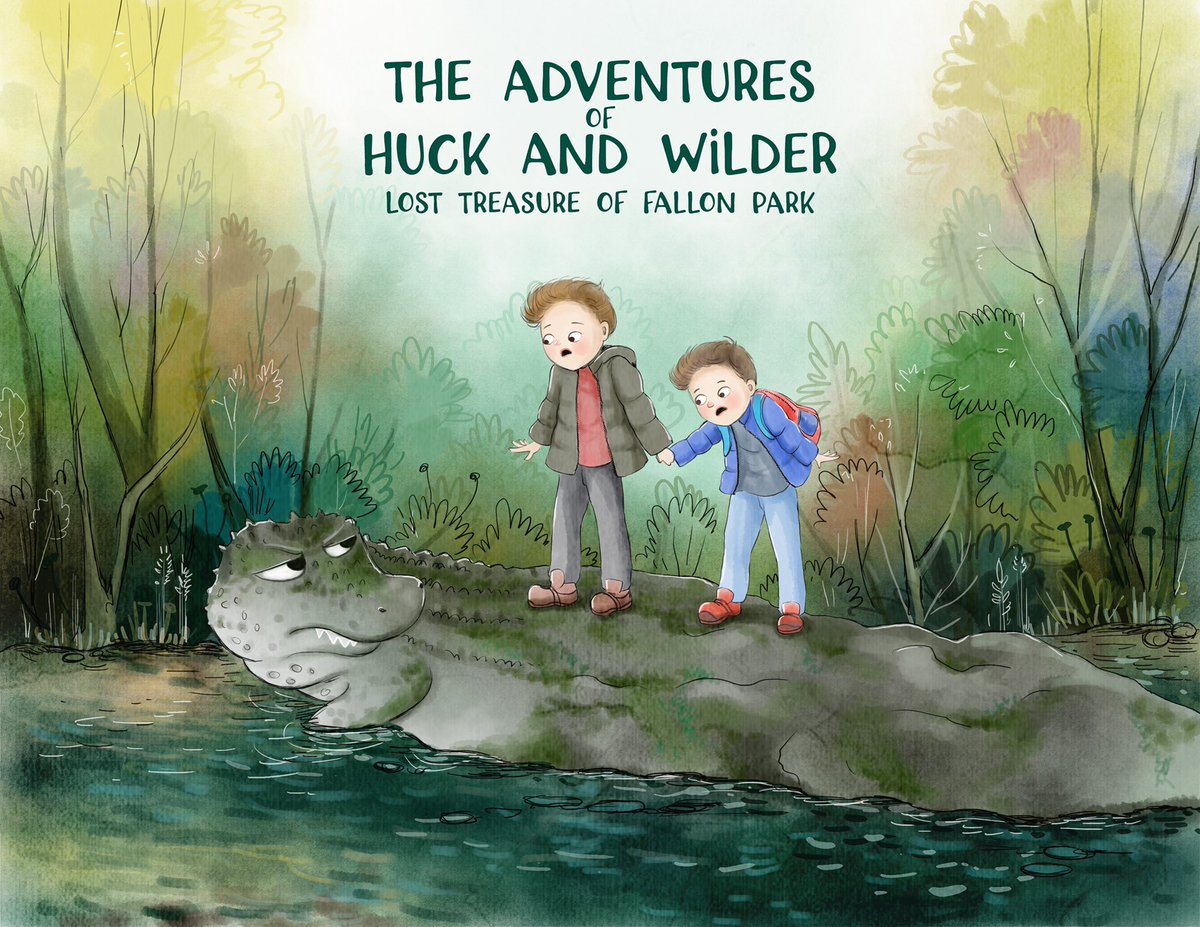 jeramyblackford's tweet photo. Been working on putting together some scenes from the children’s book I wrote about our two boys and our adventures during this time we’ve had together. Worked with a talented artist through @fiverr to get these samples done. #theadventuresofhuckandwilder #fallonpark https://t.co/BvOjJc4Ng1