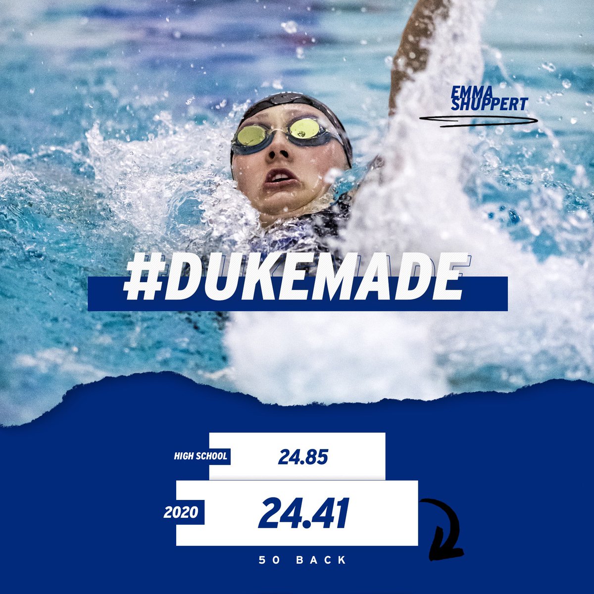 DukeSWIMDIVE's tweet photo. Sophomore π΅π Emma Shuppert coming in with another #DukeMade Time β¬οΈ πππ https://t.co/GdUnUDCwRO