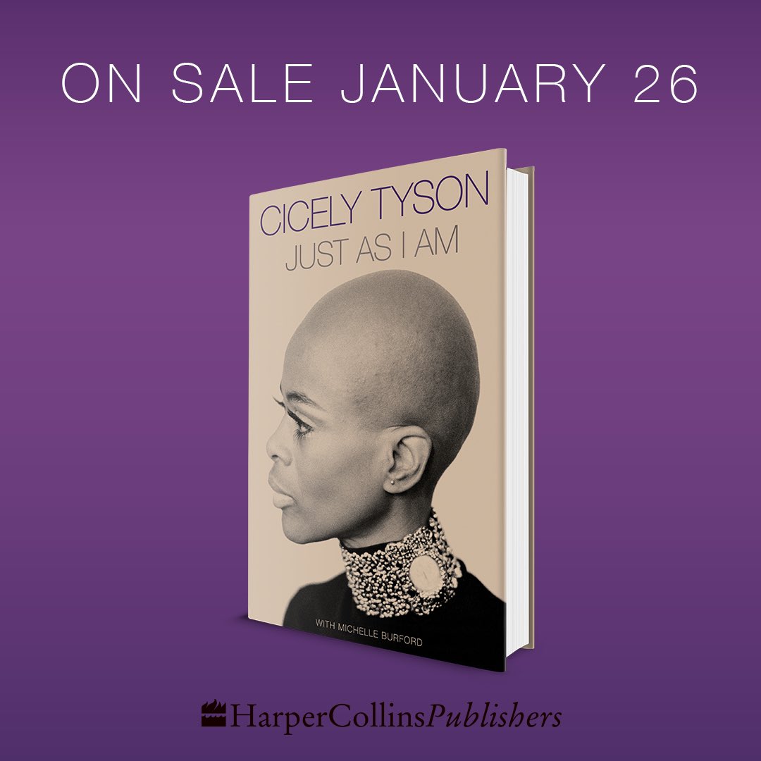 I can't wait to read Miss Cicely Tyson's new book, Just as I Am, which details her storied career on and off the screen. #JustAsIAm #CicelyTyson