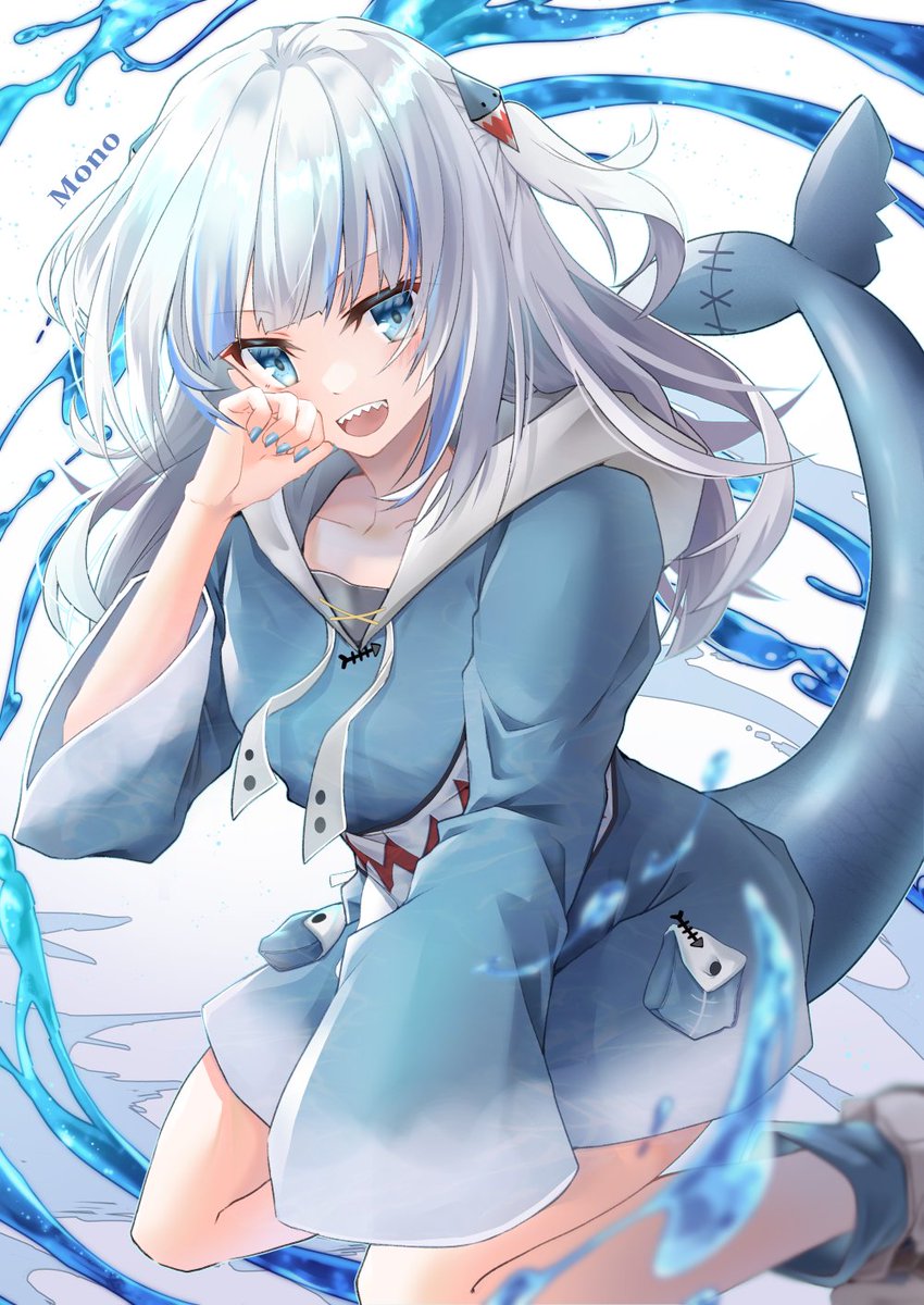 がうるぐら 「?Guraちゃん200万人おめでと～～?
#gawrt #gurats2M 」|モノクロのイラスト