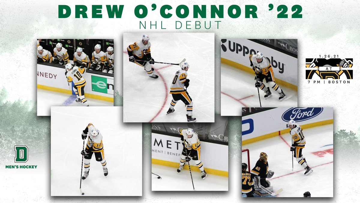 Congratulations to Drew O'Connor ’22 on becoming the 16th former Dartmouth player to make it to the NHL!

Also the 5th former Big Green player to suit up for the <a href="/penguins/">Pittsburgh Penguins</a>!