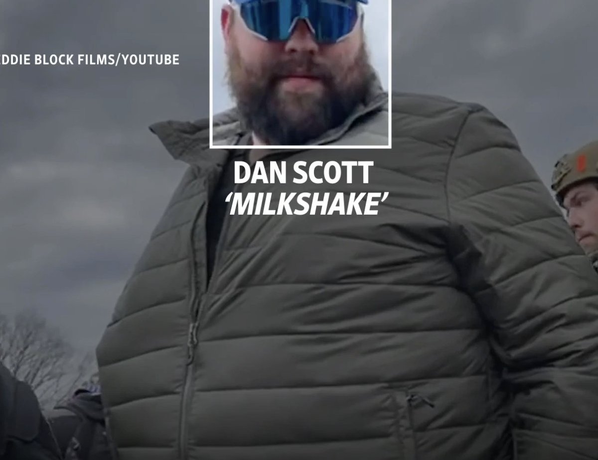 3/ In the staging area, a Proud Boy identified as Dan Scott aka 'Milkshake' yells "lets take the f***ng capitol" -Milkshake is admonished by another PB.-Someone makes fun of 'Milkshake' for the indiscretion(?). Some laughter. -"Don't yell it, do it" says another, quietly.