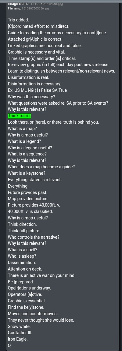 We were also told to "Think mirror."(First image is drop 128, I only cropped off the graphic at the top)Read these carefully...7/