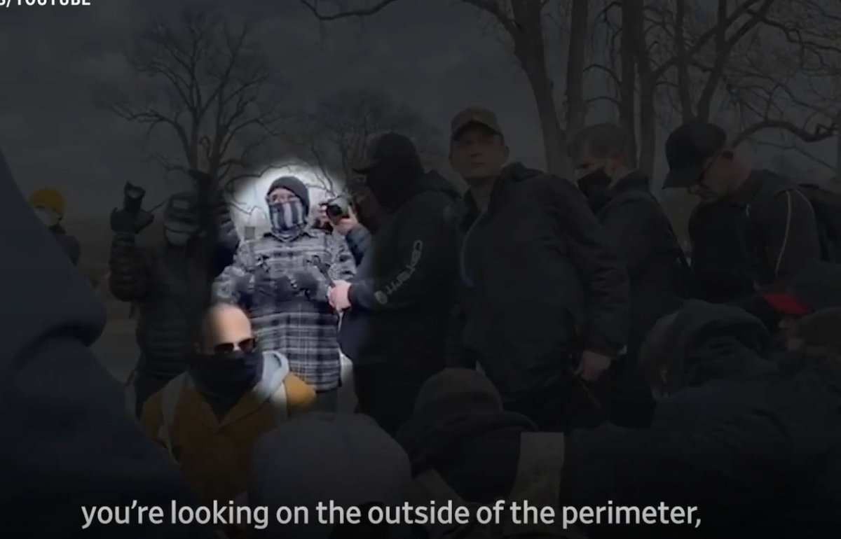 2/ The investigation walks through the footage (props to  @WSJ, there's so much!) starting with Proud Boys staging under the direction of leaders including (now-arrested) Joe Biggs outside the  #Capitol