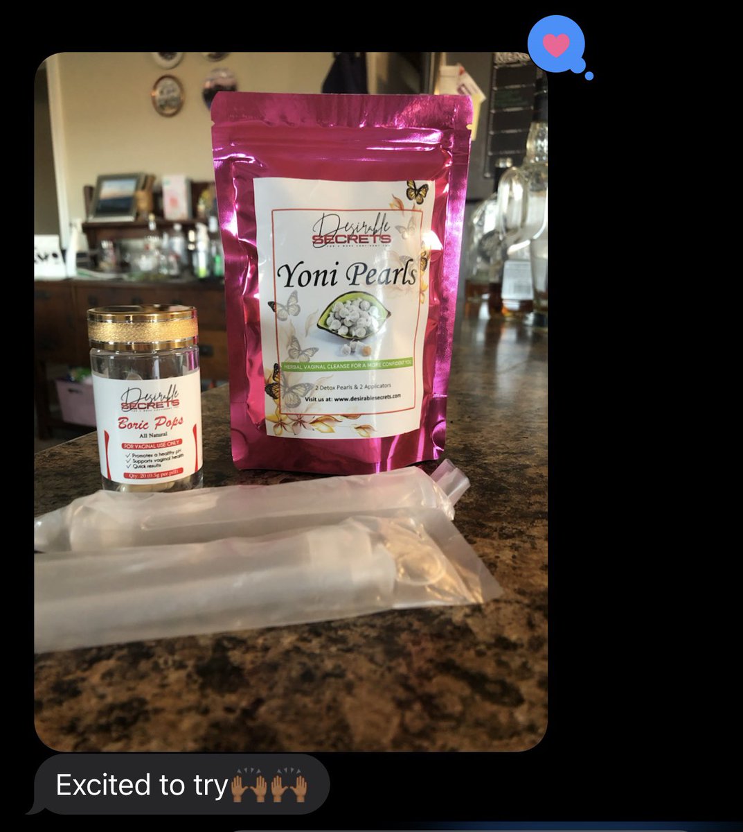 desirablesecret's tweet image. We love when customers are excited about our products. We can’t wait for her review. Sis is about to change her life and we’re here for it. 😻😻

#yoni #yonidetox #yonidetoxpearls #boricacidsuppositories #boricacidcapsules #yonicare #vaginalcare #desirablesecrets