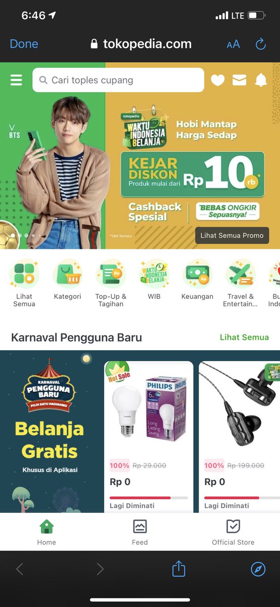TaehyungUSA's tweet photo. Taehyung is on the mainpage of Tokopedia website. 

https://t.co/ioji7RQBAc https://t.co/JkolWIYbxv