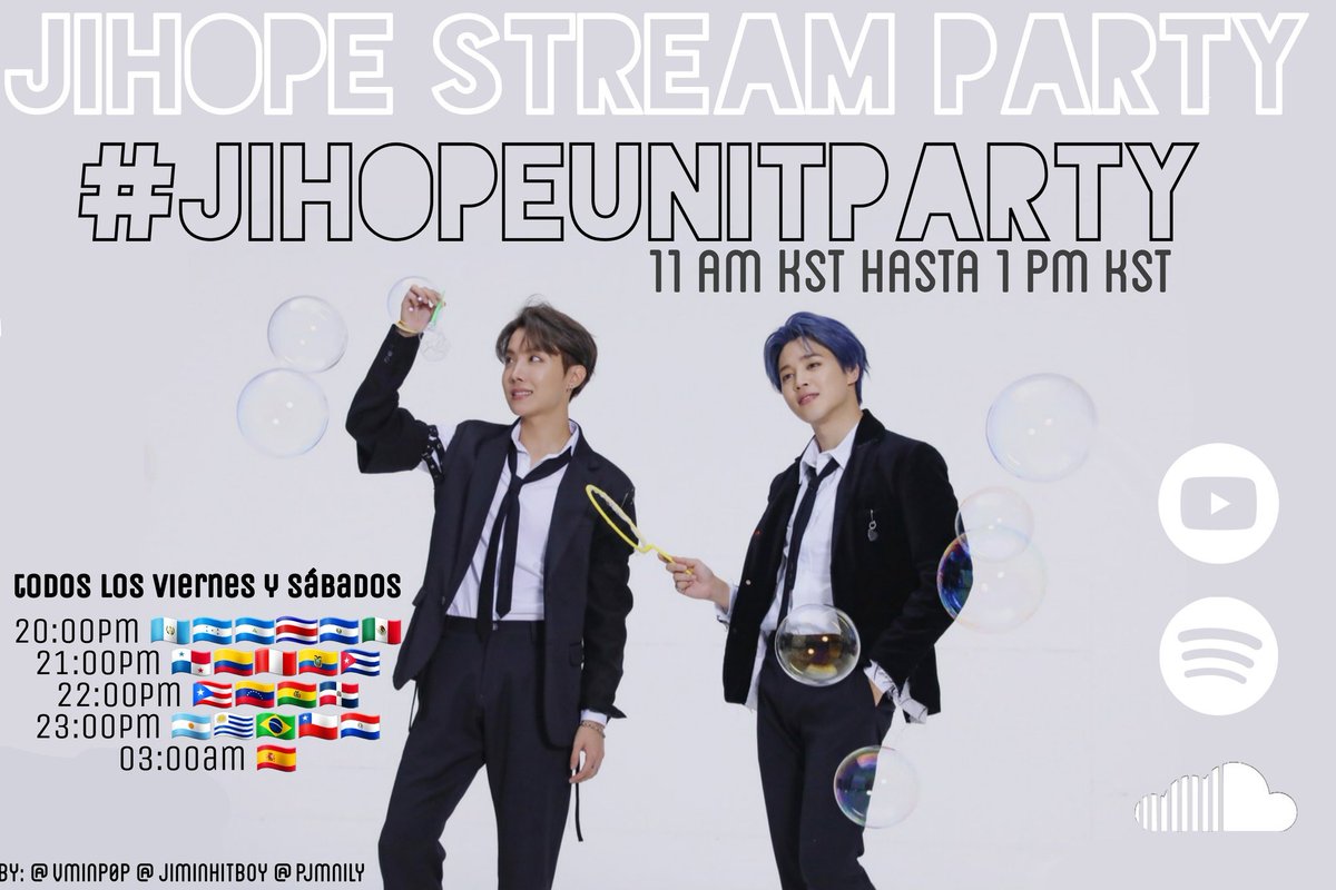 BlueandgreyforV's tweet photo. — Stream partys !📌
— Para poder cumplir las metas de suga para su 🎂

16:00 PM ➙🇲🇽🇭🇳🇨🇷🇸🇻🇳🇮 
17:00 PM ➙🇪🇨🇨🇴🇵🇦🇵🇪 
18:00 PM ➙🇻🇪🇩🇴🇨🇺🇵🇷🇧🇴 
19:00 PM ➙🇦🇷🇨🇱🇧🇷🇵🇾🇺🇾 
23:00 PM ➙ 🇪🇸 
#WeekEndWithYoongi 

https://t.co/0KIFnZL50e https://t.co/ca12Aj5KU2