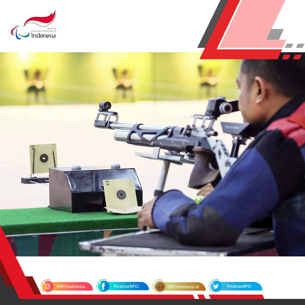 PelatnasNPCI's tweet photo. Terus semangat Bolo Triyanto, tunjukkan prestasi dan bukti dharma baktimu untuk Negeri!

#ParaMenembak #PelatnasNPCI #ParaShooting https://t.co/tZKQsHqAz0