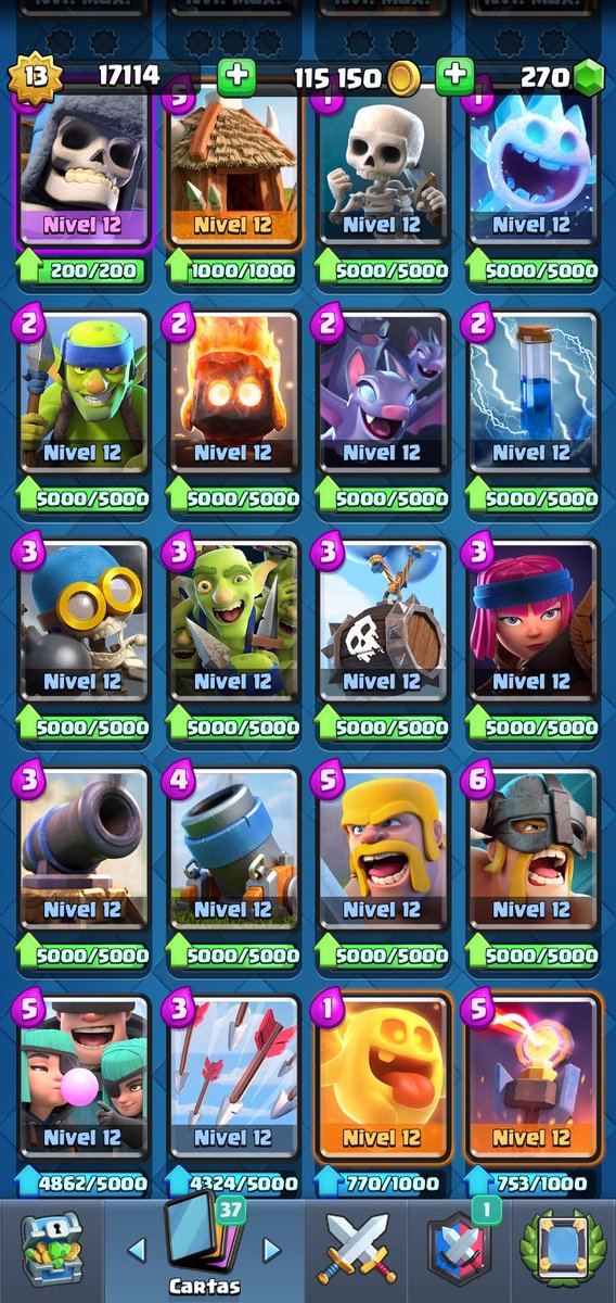 Vendo mi cuenta ya que me retiro definitivamente del juego!
*Lvl 13
*20 cartas maxeadas (cap+ mago de hielo)
*Mayoria de las cartas para maxear

Mas info al MD
Rt 🔄 y fav ❤ se agradece 
@Fredy18RT <a href="/AyudaRT_GG/">AyudaRT_GG » CR</a> <a href="/AyudaJugador/">Ayuda Jugador</a>
