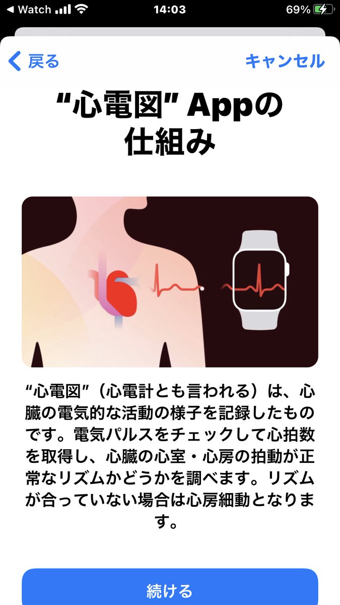 yokohama_A151's tweet image. アプデして早速試してみた！
#iOS14 #watchOS7  #心電図