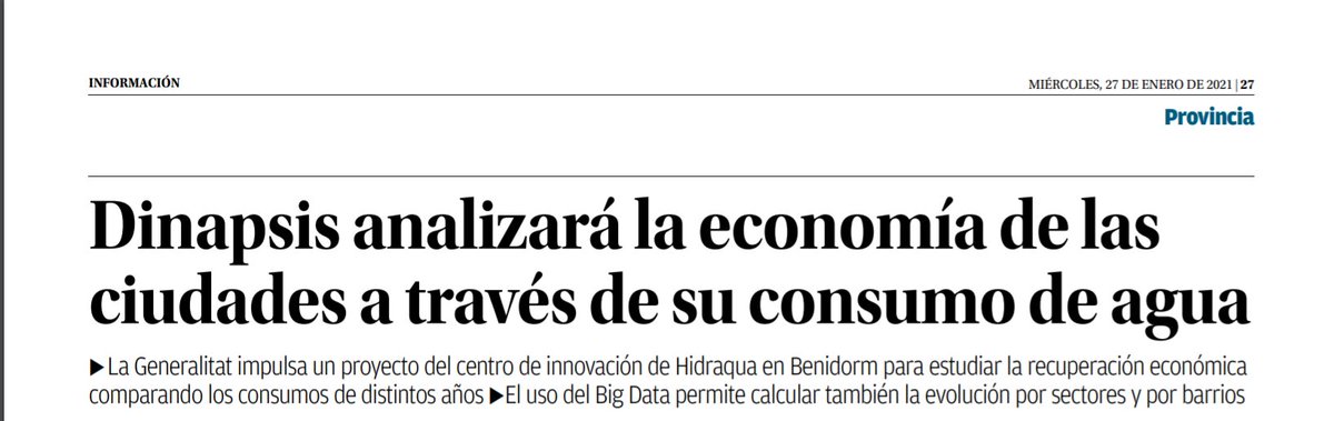 aszapla's tweet photo. Abrir la prensa y encontrar dos aportaciones de soluciones innovadoras de la lucha contra el #covid19 que hemos impulsado desde @dinapsis @infoHIDRAQUA durante este año tan complicado.

Innovación aplicada en las ciudades. Seguimos. https://t.co/U6MsaUWmvw