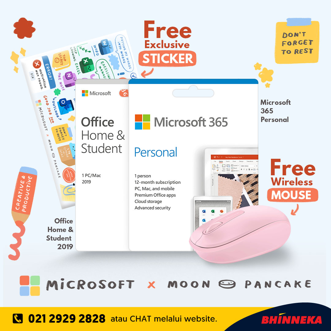 bhinneka's tweet photo. B'Nerz! Kamu nggak boleh ketinggalan edisi #Microsoft satu ini. Beli sekarang juga #Microsoft365Personal dan #OfficeOHS2019, langsung dapatkan #Free wireless mouse dan exclusive sticker yang gemes bangettt. cek di https://t.co/xrUq5Yc4SY
#PromoJanuari #InfoPromo #SobatBisnis https://t.co/eUHcBmU1nd