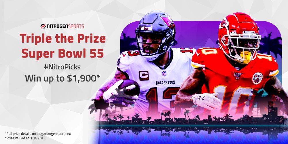 NitrogenSports's tweet photo. It's the biggest game of the year &amp; the perfect time to show off #NitroPicks ✅

Make your picks to bag up to $1,900 on this FREE ENTRY #SuperBowl contest!

RT this post &amp; REPLY with #NitroPicks
+ thoughts about the games + tag 2 friends

Submit entry: https://t.co/B7E5GMIfUH https://t.co/1AiNyuOsSf