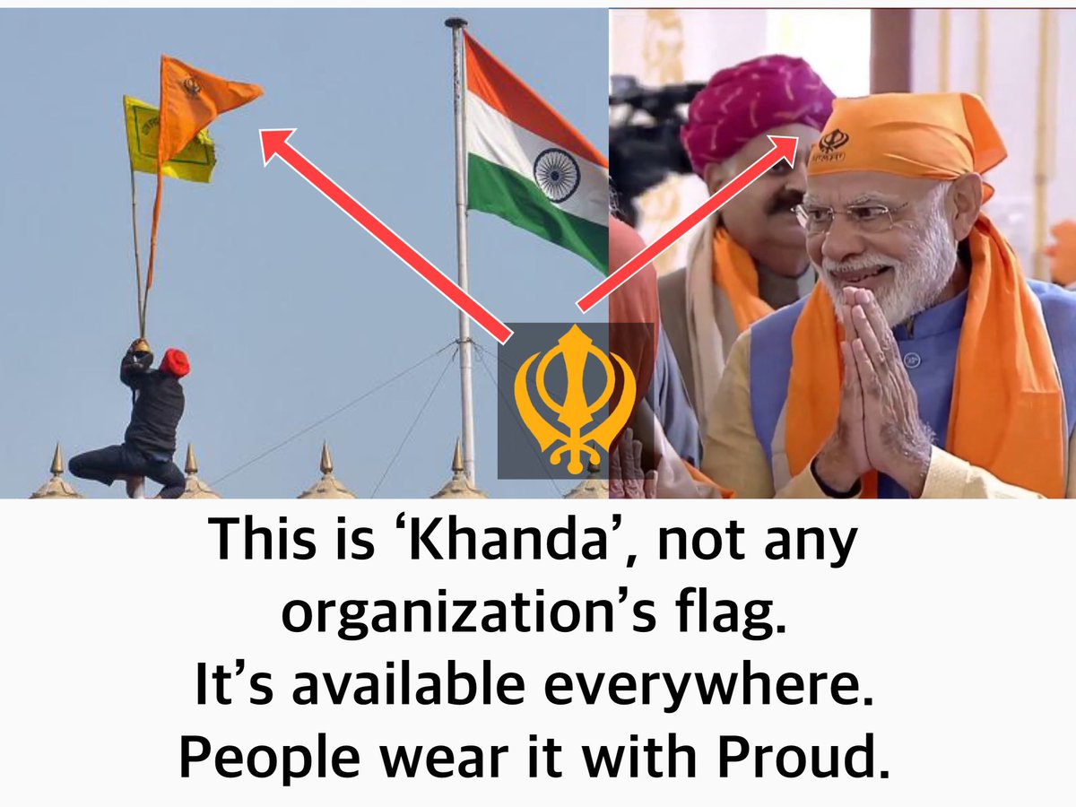Tractor2twitr's tweet photo. What is wrong with India Godi-Media channels?
Infact by insulting Khanda, these guys are insulting PM Modi’s respect towards Sikh community.

A book had lately been launched on ‘PM Modi’s ‘special’ Sikh ties’
@ndtv @aajtak @ZeeNews @republic 

#PeacefulProtestContinues https://t.co/ay1HFYt6rH