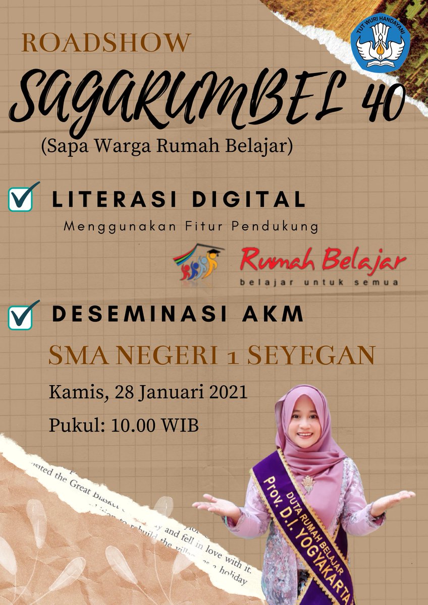NestyaYuli's tweet photo. Bismillah, semoga bermanfaat...
Never stop learning friends 
#PusdatinKemendikbud
#rumahbelajarkemdikbud #kemdikbud_ri #dutarumahbelajar #asesmenkompetensiminimum #inspirasijogjaistimewa https://t.co/aVjhtnbvQp